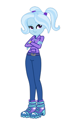 Size: 915x1638 | Tagged: safe, artist:gmaplay, character:trixie, my little pony:equestria girls, alternate hairstyle, babysitter trixie, clothing, female, hoodie, simple background, solo, transparent background, vector