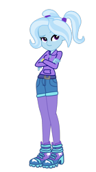 Size: 915x1638 | Tagged: safe, artist:gmaplay, character:trixie, my little pony:equestria girls, alternate hairstyle, babysitter trixie, clothing, female, hoodie, simple background, solo, transparent background, vector