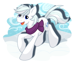 Size: 1800x1500 | Tagged: safe, artist:geraritydevillefort, character:double diamond, species:earth pony, species:pony, clothing, happy, male, scarf, simple background, snow, solo, stallion, transparent background