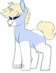 Size: 422x545 | Tagged: safe, artist:liefsong, oc, oc only, oc:nootaz, species:pony, species:unicorn, blep, blushing, cute, present, simple background, socks (coat marking), solo, tongue out, transparent background