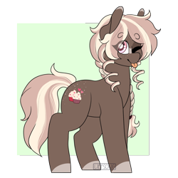 Size: 2000x2000 | Tagged: safe, artist:liefsong, oc, oc only, oc:cupcake cream, species:earth pony, species:pony, blep, cute, one eye closed, tongue out, wink