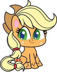Size: 2916x3632 | Tagged: safe, artist:digimonlover101, character:applejack, species:earth pony, species:pony, my little pony:pony life, applejack's hat, clothing, cowboy hat, cute, female, freckles, hat, high res, inkscape, jackabetes, looking at you, mare, simple background, sitting, solo, transparent background, vector