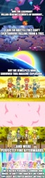 Size: 500x1962 | Tagged: safe, artist:mega-poneo, edit, edited screencap, screencap, species:dog, species:pony, species:rabbit, episode:the beginning of the end, g4, my little pony: friendship is magic, animal, anime, broken, cat, comic, dian, diana (jewelpet), element of generosity, element of honesty, element of kindness, element of laughter, element of loyalty, element of magic, elements of harmony, explosion, garnet (jewelpet), jewelpet, magic, mega poneo strikes again, op is a duck, op is trying to start shit, opal (jewelpet), rinko kougyoku, ruby (jewelpet), sanrio, sapphie, screencap comic, sega, shattered, tour (jewelpet)