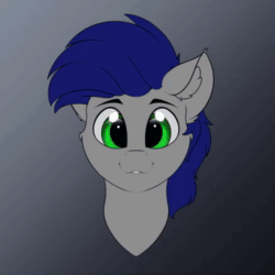 Size: 500x500 | Tagged: safe, artist:capseys, oc, oc only, oc:stargazer silver, species:pony, animated, bust, ear fluff, looking at you, no sound, smiling, solo, space, stars, webm