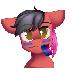 Size: 3000x3000 | Tagged: safe, artist:xcinnamon-twistx, part of a set, oc, oc only, oc:gallant valor, bisexual, bisexual male, bisexual pride flag, bisexuality, commission, flag, lgbt, looking at you, pride, pride flag, pride ponies, simple background, solo, transparent background, ych result