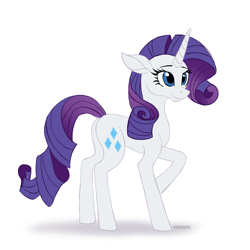 Size: 3500x3500 | Tagged: safe, artist:starshade, character:rarity, species:pony, species:unicorn, cute, female, full body, mare, simple background, smiling, solo, white background
