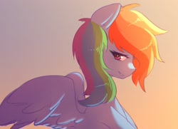 Size: 2048x1482 | Tagged: safe, artist:fluffymaiden, character:rainbow dash, species:pegasus, species:pony, bust, cute, dashabetes, female, gradient background, mare, profile, solo