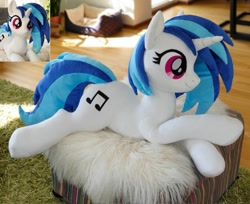 Size: 1600x1305 | Tagged: safe, artist:epicrainbowcrafts, character:dj pon-3, character:vinyl scratch, species:pony, species:unicorn, irl, photo, plushie, prone, solo
