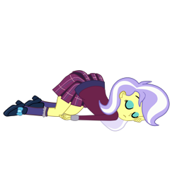 Size: 2952x2952 | Tagged: safe, artist:gmaplay, character:upper crust, my little pony:equestria girls, ass, ass up, butt, clothing, crystal prep academy uniform, eyes closed, face down ass up, female, school uniform, simple background, sleeping, slumped, solo, transparent background, upper butt