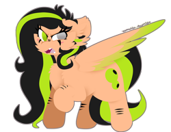 Size: 1568x1210 | Tagged: safe, artist:vanillaswirl6, oc, oc only, oc:silver eyes, species:pegasus, species:pony, commission, open mouth, raised hoof, simple background, transparent background