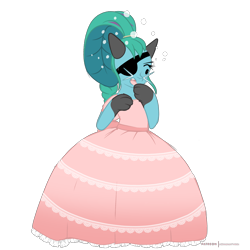 Size: 3000x3000 | Tagged: safe, artist:xcinnamon-twistx, clothing, dress, embarrassed, lace, open mouth, panic, patreon, patreon link, patreon logo, pearl, simple background, solo, transparent background