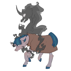 Size: 2953x2952 | Tagged: safe, artist:sourcherry, character:pony of shadows, character:stygian, species:pony, species:unicorn, angry, clothing, male, solo, walking