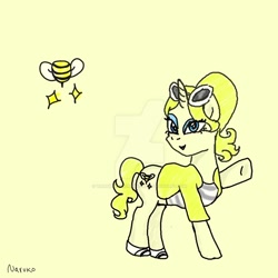 Size: 1024x1024 | Tagged: safe, artist:wrath-marionphauna, species:pony, species:unicorn, chloe bourgeois, chloé bourgeois, clothing, crossover, jacket, makeup, miraculos ladybug, ponified, shirt, shoes, solo, sunglasses, t-shirt