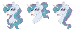 Size: 4272x1780 | Tagged: safe, artist:amazing-artsong, oc, oc:sugar pop, species:pony, species:unicorn, alternate hairstyle, bust, female, mare, portrait, simple background, solo, tongue out, transparent background