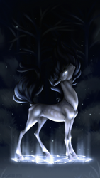 Size: 720x1280 | Tagged: safe, artist:dementra369, oc, oc only, oc:coffin, species:earth pony, species:pony, glowing eyes, male, scar, solo, stallion, symbol, white eyes