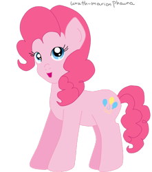 Size: 550x622 | Tagged: safe, artist:wrath-marionphauna, character:pinkie pie, digital art, female, simple background, smiling, solo