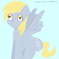 Size: 498x502 | Tagged: safe, artist:wrath-marionphauna, character:derpy hooves, species:pegasus, species:pony, blushing, digital art, female, solo, surprised