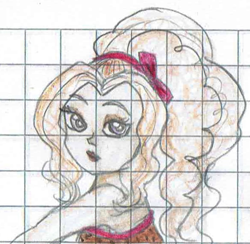 Size: 583x568 | Tagged: safe, artist:wrath-marionphauna, character:adagio dazzle, species:human, my little pony:equestria girls, colored pencil drawing, female, looking at you, sketch, solo, traditional art