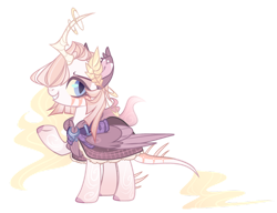 Size: 1024x785 | Tagged: safe, artist:manella-art, oc, oc only, oc:craner moon, species:alicorn, species:bat pony, species:pony, bat pony alicorn, bat wings, cloak, clothing, crooked horn, female, horn, mare, simple background, solo, transparent background, wings