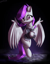 Size: 2100x2700 | Tagged: safe, artist:shido-tara, oc, oc:morning glory (project horizons), fallout equestria, fallout equestria: project horizons, clothing, crossed arms, fanfic art, flying, looking at you