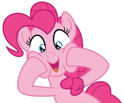 Size: 6000x5000 | Tagged: safe, artist:n0kkun, character:pinkie pie, species:earth pony, species:pony, g4, female, mare, open mouth, raised hoof, simple background, solo, transparent background, vector
