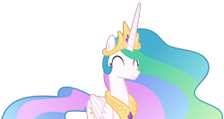 Size: 6000x3199 | Tagged: safe, artist:n0kkun, character:princess celestia, species:alicorn, species:pony, g4, crown, cute, cutelestia, eyes closed, female, jewelry, mare, regalia, simple background, solo, transparent background, vector
