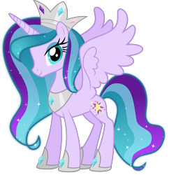 Size: 4358x4500 | Tagged: safe, artist:digimonlover101, oc, oc:star blossom, species:alicorn, species:pony, g4, absurd resolution, crown, female, jewelry, looking at you, mare, regalia, simple background, solo, transparent background