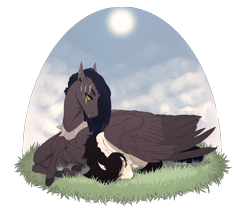 Size: 2400x2000 | Tagged: safe, artist:dementra369, oc, oc only, oc:ruby drop, species:earth pony, species:pegasus, species:pony, g4, lying down, scar, simple background, sleeping, transparent background