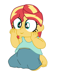 Size: 1583x1975 | Tagged: safe, artist:gmaplay, character:sunset shimmer, species:eqg human, g4, my little pony:equestria girls, baby, babyset shimmer, cute, female, shimmerbetes, simple background, solo, transparent background, younger