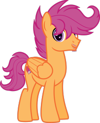 Size: 4000x4924 | Tagged: safe, artist:n0kkun, character:scootaloo, species:pegasus, species:pony, g4, absurd resolution, alternate hairstyle, alternate universe, cutie mark, facial hair, headcanon, male, older, older scootaloo, simple background, solo, stallion, stubble, the cmc's cutie marks, trans male, transgender, transparent background, wip