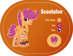 Size: 1400x1068 | Tagged: safe, artist:n0kkun, character:scootaloo, species:pegasus, species:pony, g4, absurd resolution, alternate hairstyle, alternate universe, commission, cutie mark, ear piercing, earring, eyebrow piercing, facial hair, headcanon, jewelry, lip piercing, male, older, older scootaloo, orange background, piercing, reference sheet, scar, simple background, solo, spiked wristband, stallion, stubble, tattoo, the cmc's cutie marks, trans male, transgender, transparent background, wing piercing, wristband