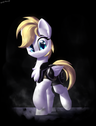 Size: 2300x3000 | Tagged: safe, artist:shido-tara, oc, oc:libra zodiac, species:pegasus, species:pony, fallout equestria, fallout equestria: project horizons, g4, clothing, fanfic art, looking at you, pegasus oc, simple background, wings