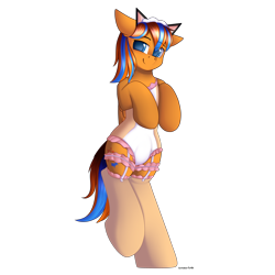 Size: 3000x3000 | Tagged: safe, artist:xcinnamon-twistx, oc, oc only, oc:cold front, species:pegasus, species:pony, g4, bodysuit, clothing, commission, crossdressing, crotch bulge, eyebrows, eyebrows visible through hair, frills, lace, lingerie, looking at you, maid, maid headdress, male, pegasus oc, see-through, simple background, socks, solo, stockings, thigh highs, transparent background, wings