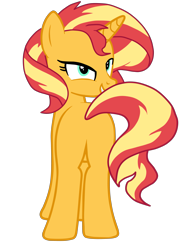 Size: 4303x6000 | Tagged: safe, artist:gmaplay, character:sunset shimmer, species:pony, species:unicorn, g4, my little pony:equestria girls, bunset shimmer, butt, featureless crotch, female, seductive, seductive look, simple background, solo, transparent background