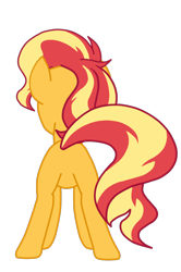 Size: 742x1118 | Tagged: safe, artist:gmaplay, character:sunset shimmer, species:pony, species:unicorn, g4, bunset shimmer, butt, female, rear, rear view, simple background, solo, transparent background