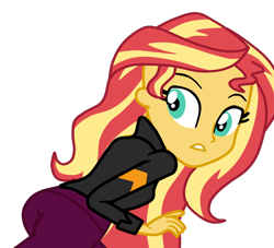 Size: 794x720 | Tagged: safe, artist:gmaplay, character:sunset shimmer, species:eqg human, equestria girls:friendship games, g4, my little pony: equestria girls, my little pony:equestria girls, ass, bunset shimmer, butt, female, rear, simple background, solo, transparent background