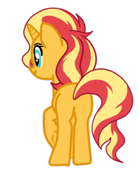 Size: 1544x1940 | Tagged: safe, artist:gmaplay, character:sunset shimmer, species:pony, species:unicorn, g4, bunset shimmer, butt, female, plot, rear, rear view, simple background, solo, transparent background