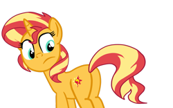 Size: 1280x798 | Tagged: safe, artist:gmaplay, character:sunset shimmer, species:pony, species:unicorn, g4, bunset shimmer, butt, female, looking back, simple background, solo, transparent background