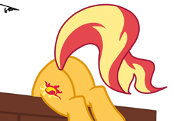Size: 1096x765 | Tagged: safe, artist:gmaplay, character:sunset shimmer, species:pony, species:unicorn, g4, spoiler:s09, ass, bunset shimmer, butt, butt only, female, simple background, solo, transparent background