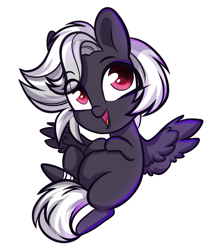 Size: 974x1141 | Tagged: safe, artist:cloud-fly, oc, oc only, oc:meringue, species:pegasus, species:pony, g4, chibi, eye clipping through hair, female, mare, simple background, solo, transparent background