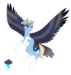 Size: 4000x4200 | Tagged: safe, artist:ohhoneybee, character:rainbow dash, species:pony, g4, alternate design, colored wings, female, simple background, solo, transparent background, wings