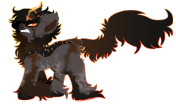 Size: 1171x700 | Tagged: safe, artist:vanillaswirl6, oc, oc only, oc:ares, species:kirin, g4, angry, kirin oc, simple background, transparent background