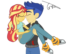 Size: 2234x1600 | Tagged: safe, artist:gmaplay, character:flash sentry, character:sunset shimmer, ship:flashimmer, g4, my little pony:equestria girls, converse, female, male, shipping, shoes, simple background, straight, transparent background