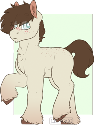 Size: 656x867 | Tagged: safe, artist:liefsong, oc, oc:chestnut, species:earth pony, species:pony, g4, blushing, simple background