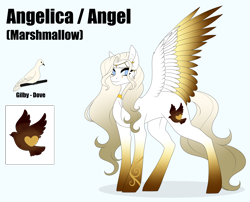 Size: 3300x2660 | Tagged: safe, artist:ohhoneybee, oc, oc:angelica, species:pegasus, species:pony, g4, colored wings, colored wingtips, female, mare, multicolored wings, solo, wings