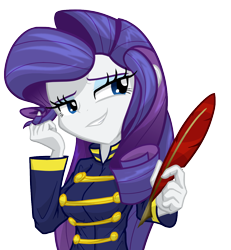 Size: 1200x1300 | Tagged: safe, artist:geraritydevillefort, character:rarity, species:eqg human, g4, my little pony:equestria girls, broadway, clothing, female, musical, quill, rarifort, simple background, solo, the count of monte cristo, transparent background, villefort
