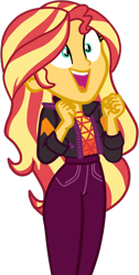 Size: 624x1242 | Tagged: safe, artist:gmaplay, character:sunset shimmer, species:eqg human, equestria girls:sunset's backstage pass, g4, my little pony: equestria girls, my little pony:equestria girls, spoiler:eqg series (season 2), excited, female, music festival outfit, simple background, solo, transparent background