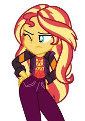 Size: 754x1080 | Tagged: safe, artist:gmaplay, character:sunset shimmer, species:eqg human, equestria girls:sunset's backstage pass, g4, my little pony: equestria girls, my little pony:equestria girls, spoiler:eqg series (season 2), accidental spanking, female, literal butthurt, pain, simple background, solo, spanked, spanking, transparent background