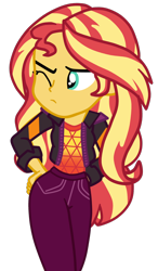 Size: 700x1200 | Tagged: safe, artist:gmaplay, character:sunset shimmer, species:eqg human, equestria girls:sunset's backstage pass, g4, my little pony: equestria girls, my little pony:equestria girls, spoiler:eqg series (season 2), butt touch, female, hand on butt, hand on hip, literal butthurt, pain, simple background, solo, spanked, spanking, transparent background
