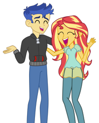 Size: 2116x2631 | Tagged: safe, artist:gmaplay, character:flash sentry, character:sunset shimmer, ship:flashimmer, g4, my little pony:equestria girls, female, male, shipping, simple background, straight, transparent background
